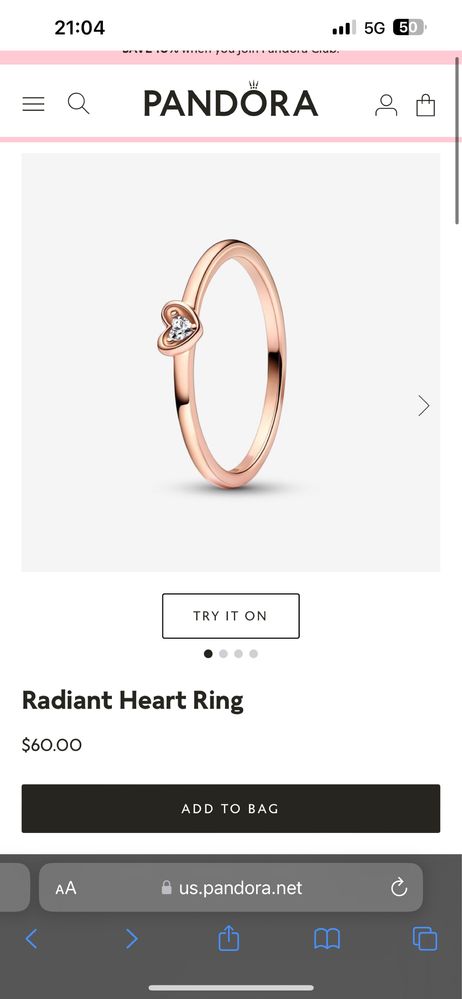 Radiant Heart Ring pandora