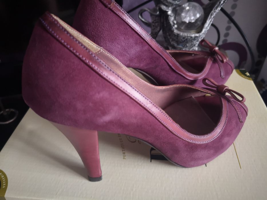 Pantofi dama piele întoarsă