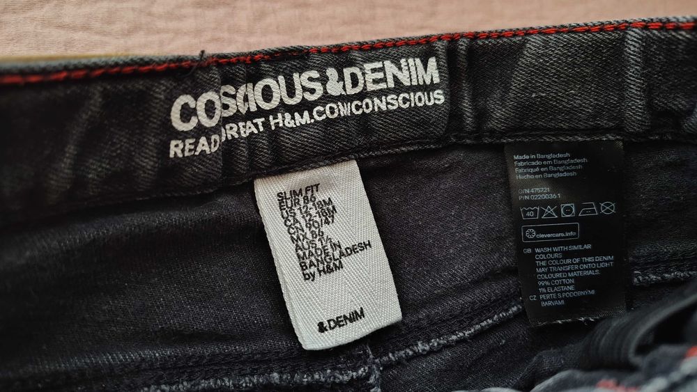 Blugi H&M Conscious Denim slim fit 12-18 luni