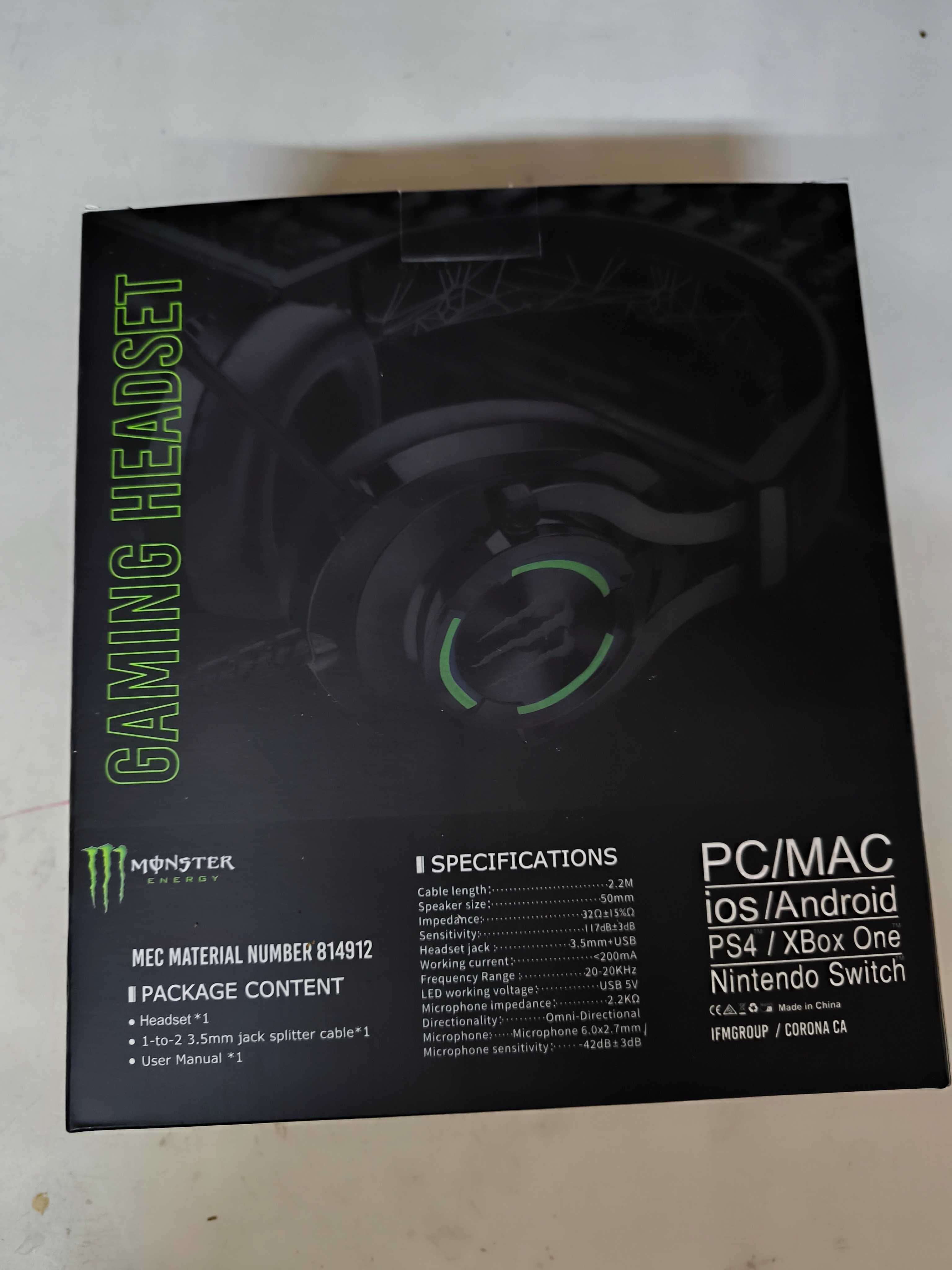 Геймърски слушалки MONSTER Energy