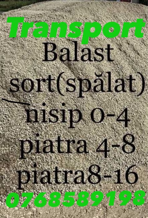 Transport nisip pietrisi balastru pamant umplutura pamant vegetal