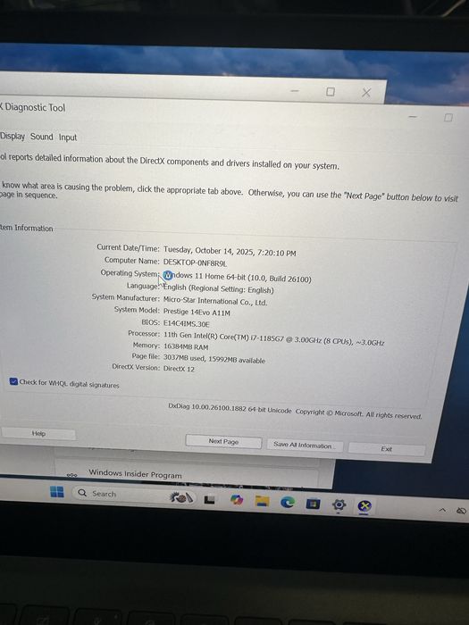Laptop MSI Prestige 14 EVO i7-1185G7, 16GB, 1TB SSD, FHD