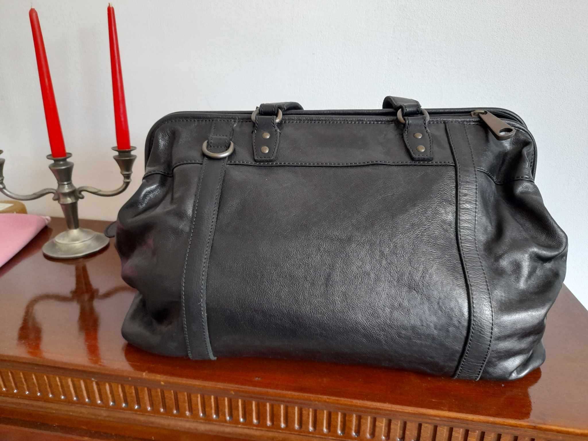 Geantă de călătorie Fossil originală – piele naturală, vintage, unicat