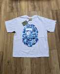 Bape Sky Blue Big Head White T-shirt