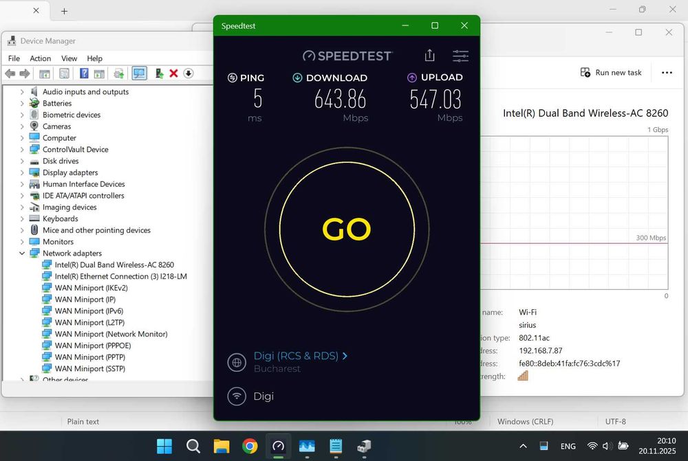 Placă WiFi Intel-8260NGW Dual Band, 2x2, 867 Mbps, Bluetooth 4.2