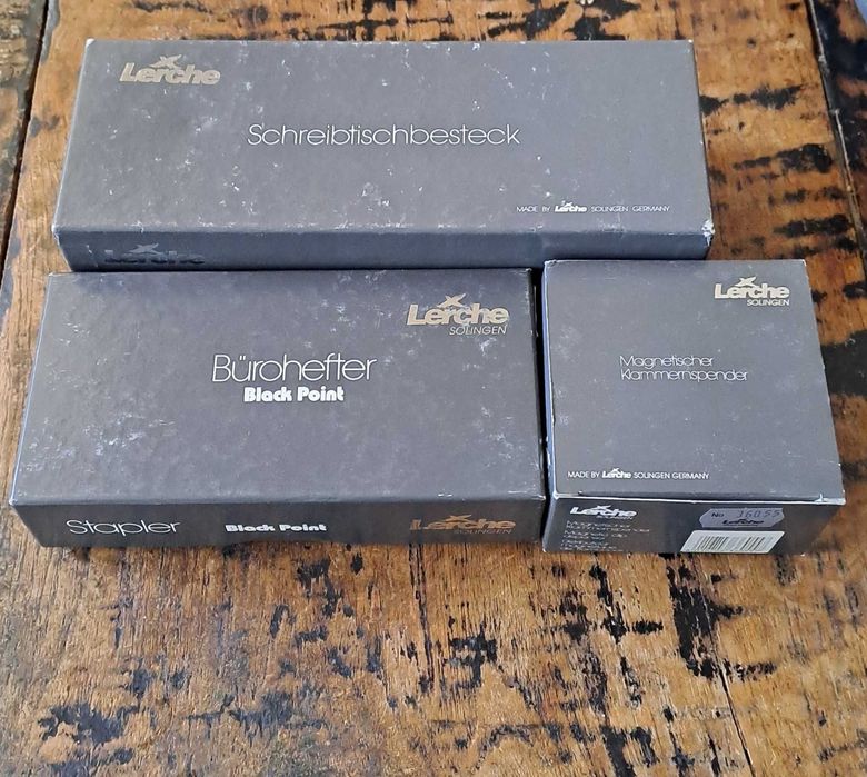 нож и ножица комплект Лерхе Lerche Солинген Solingen лак и 24 злато