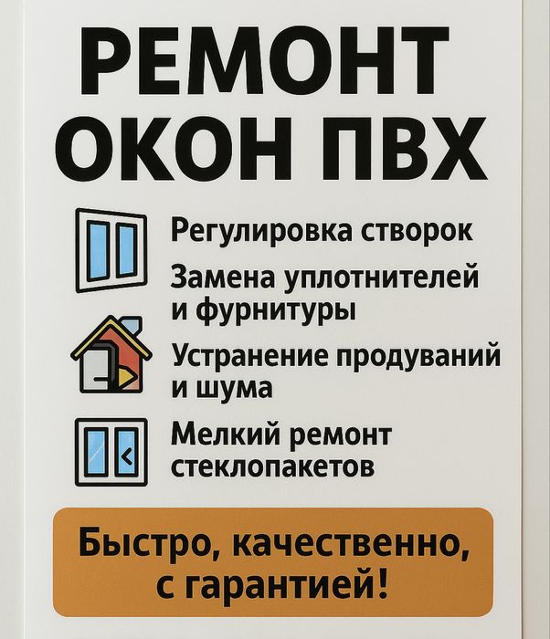 Ремонт и обслуживание окон любого типа