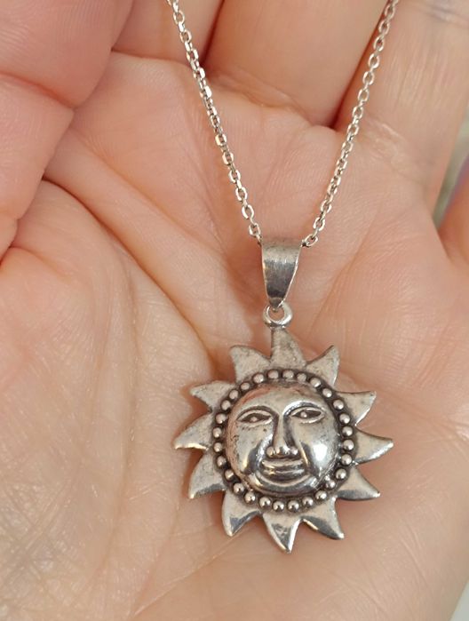 Colier cu soare din argint 925 ( lanț și pandant )