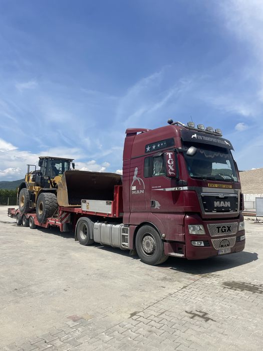 Servicii macara si transport platforma 13m, transport agabaritic