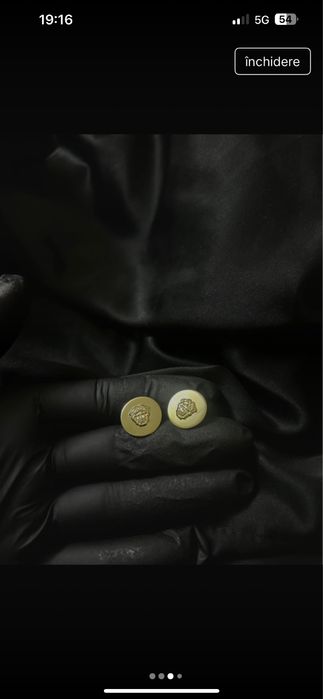 Cercei argint placat cu aur model versace