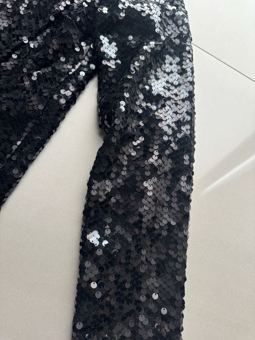 set Imperial sacou cu pantaloni scurti cu paiete negru