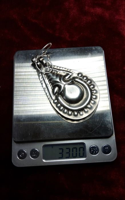 Серьги массивные, серебро.