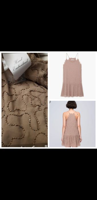 Размер XS/S платье вышитое бисером MNG HAND MADE НОВОЕ