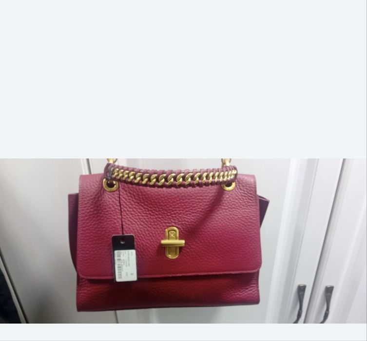 Vand geanta piele musette bordo