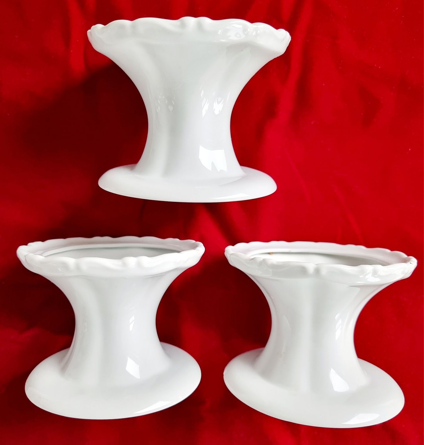 Set 3 vase + 3 farfurioare patratate portelan pt plante suculente mici