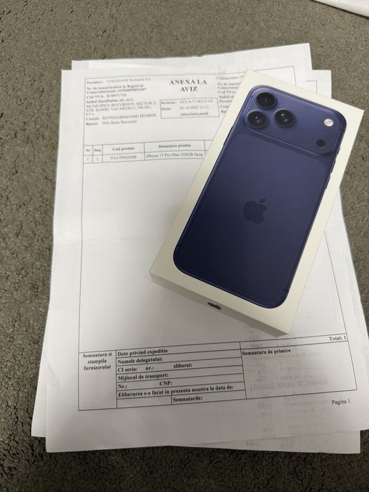 Iphone 17 Pro Max 256 Gb SIGILAT ! Factura si garantie 24 luni !