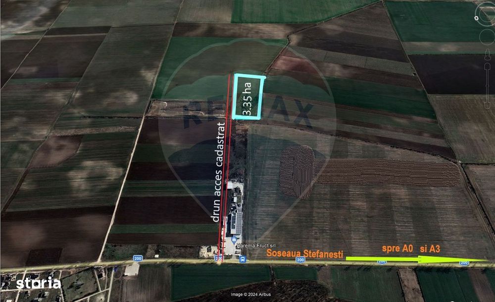 Teren dezvoltare spații comerciale 33500 mp Soseaua Stefanesti Afumati