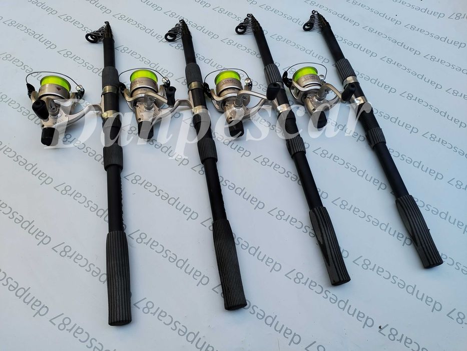 Set 4 Lansete Telescopice 3m+4 Mulinete Diamant LC540 si fir