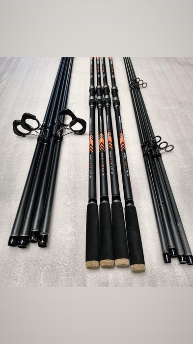 SET 4 LANSETE 3 SEGMENTE 3.90M 3.75LBS + 4 Mulinete EagleKing 6000