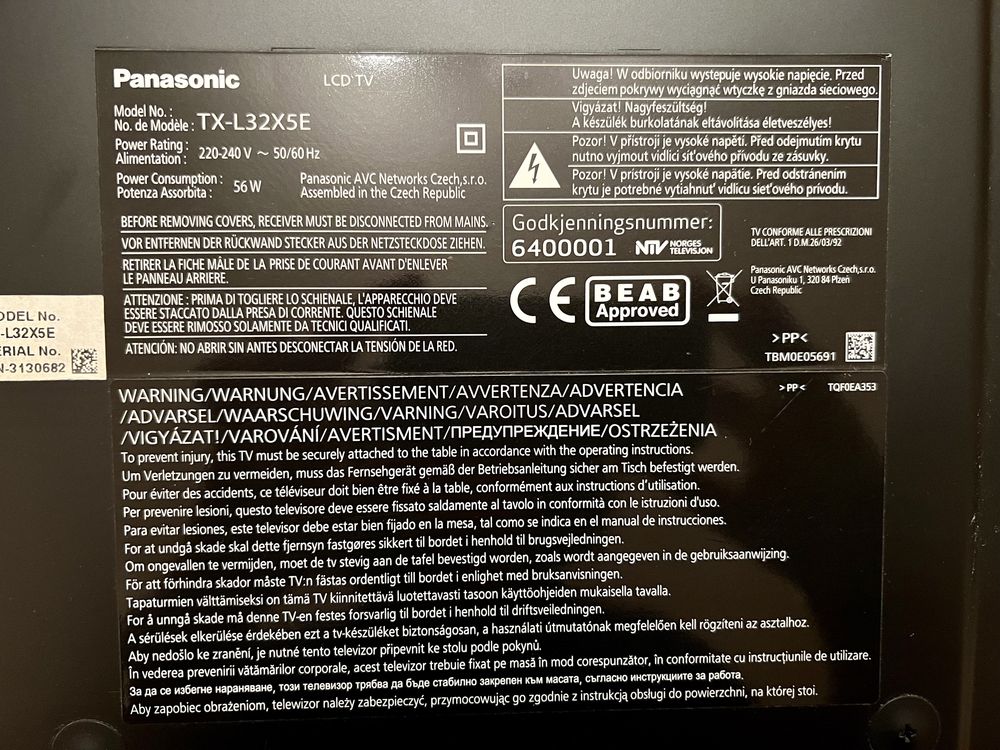 Panasonic tx-32 Viera