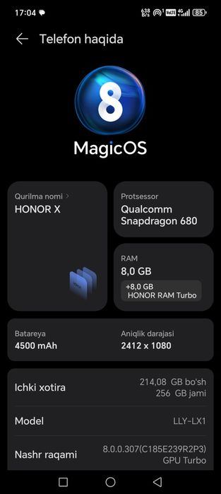 Honor 8 x b sotiladi