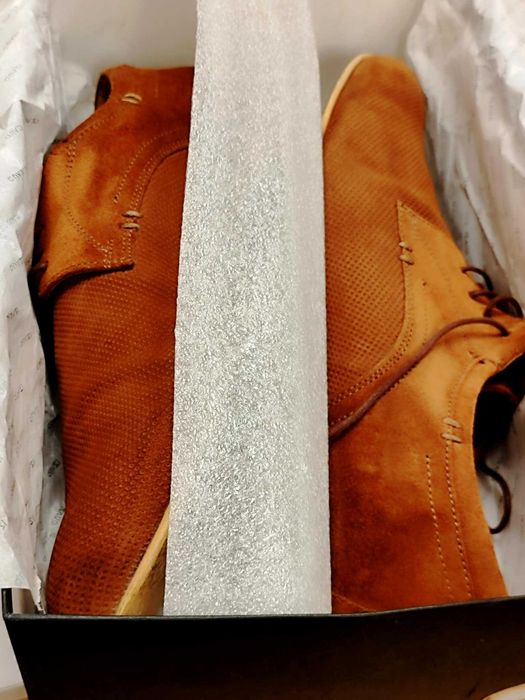 Мъжки обувки от естествена кожа (набук), цвят светло кафяво с номер 44