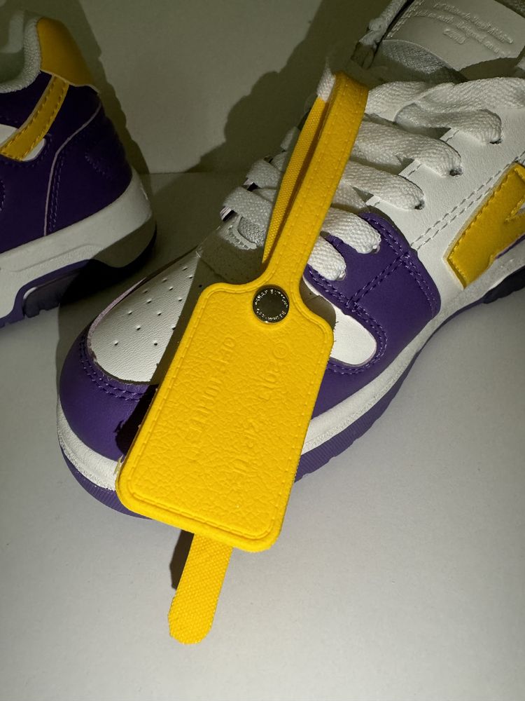 Adidasi Off-White Out Of Office Lace-Up Sneakers, white yellow purpule