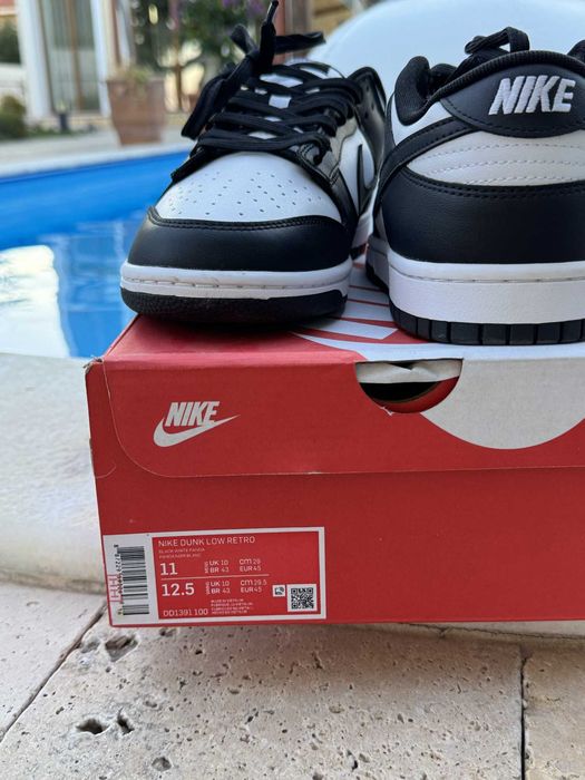 Nike Dunk Low Retro "Panda" 45 EUR Мъжки Кецове + Кутия