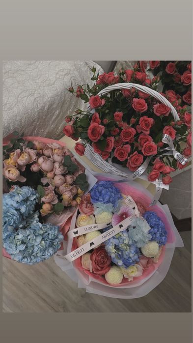 Свежий букет гулдер, цветы Шымкент.