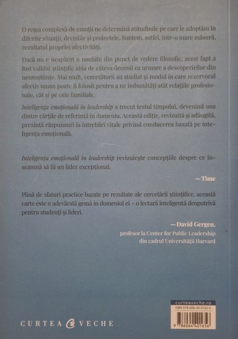 Vând cartea Inteligență emoțională in leadership