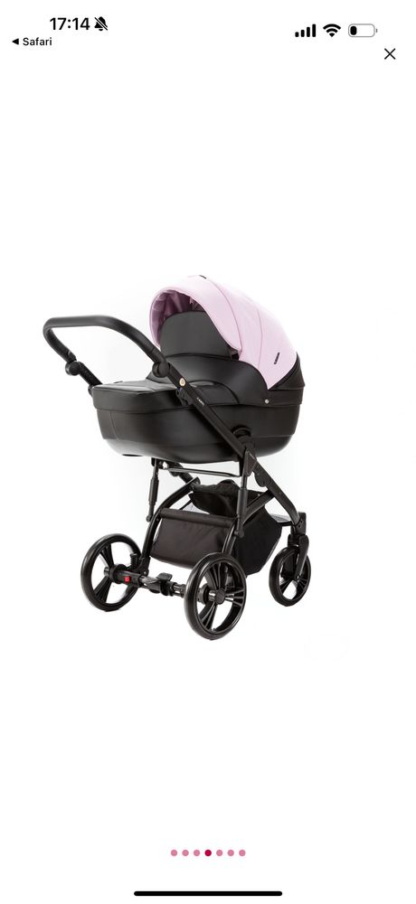 Carucior 2 in 1 Adamex Lanti cu dubla suspensie Pink Leather