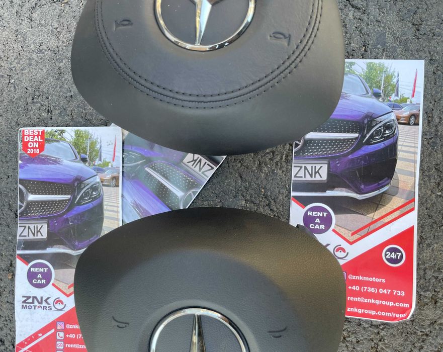Mercedes Benz GL GLS GLE kit airbag volan cusut in PIELE - pasager