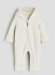 Costum / combinezon H&M tip salopeta cu fleece si gluga  68 4-6 luni