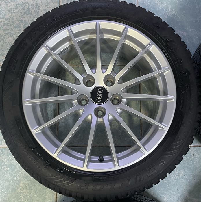 Jante aliaj R17 originale AUDI A4 A5 A6 225/50/17 iarna DUNLOP