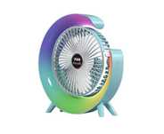 Мини настолен вентилатор с многоцветно осветление, RGB LED, USB