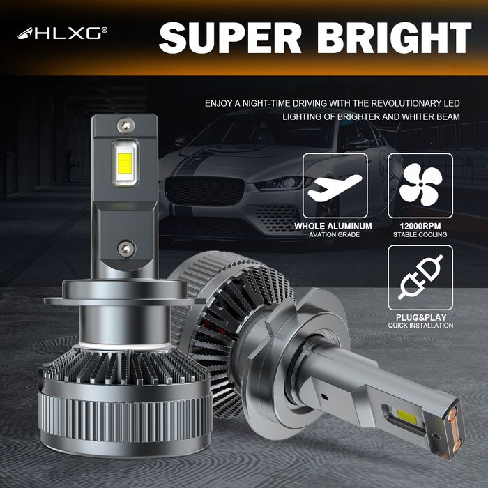 Becuri led H1 H7 H8 H11 HB3 HB4 HIR2 200W 4300K 12-24V 30000Lm CANBUS