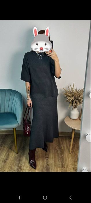 Серый трикотажный костюм