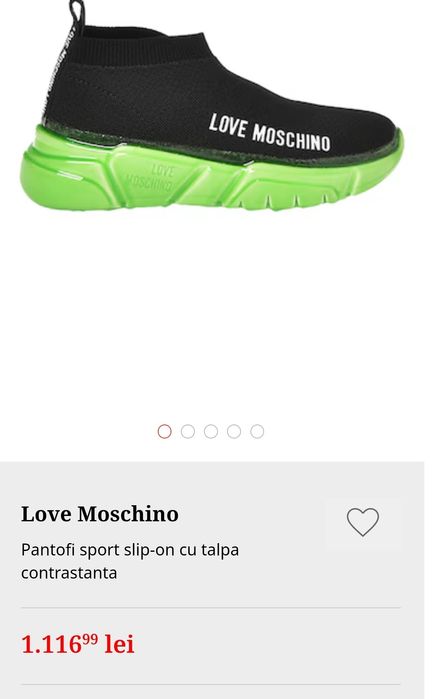 Pantofi sport slip-on LOVE MOSCHINO