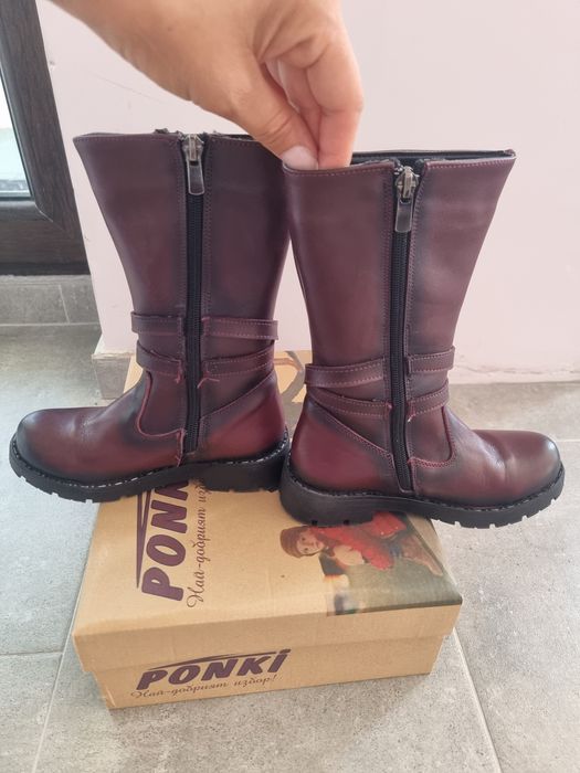 Боти за момиче 29 номер, естествена кожа