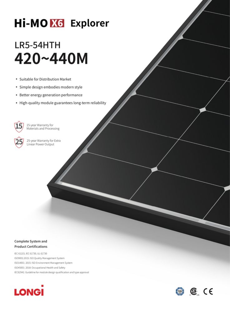 Panou fotovoltaic Longi 430W HI-MO X6