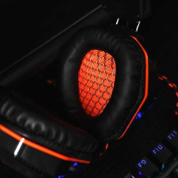 Căști gaming Canyon - Fobos GH-3A, negru/portocaliu