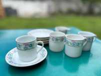 Set porțelan vintage– 12 piese (6 cești + 6 farfurioare)