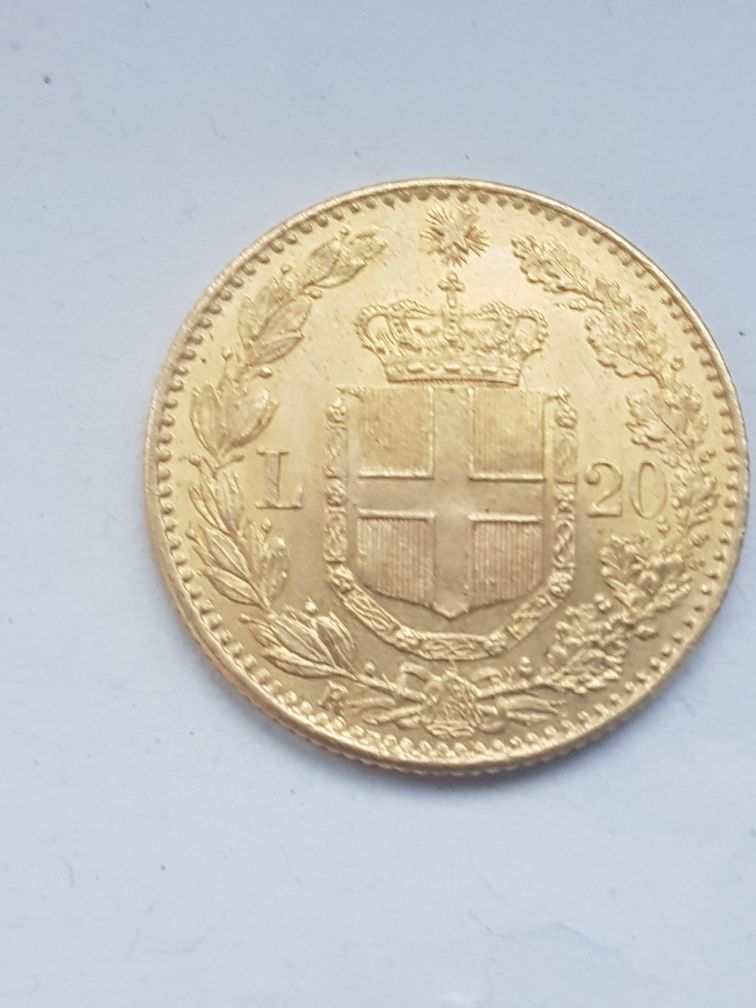 Moneda aur Italia Umberto I 20 lire 1881 R AUnc