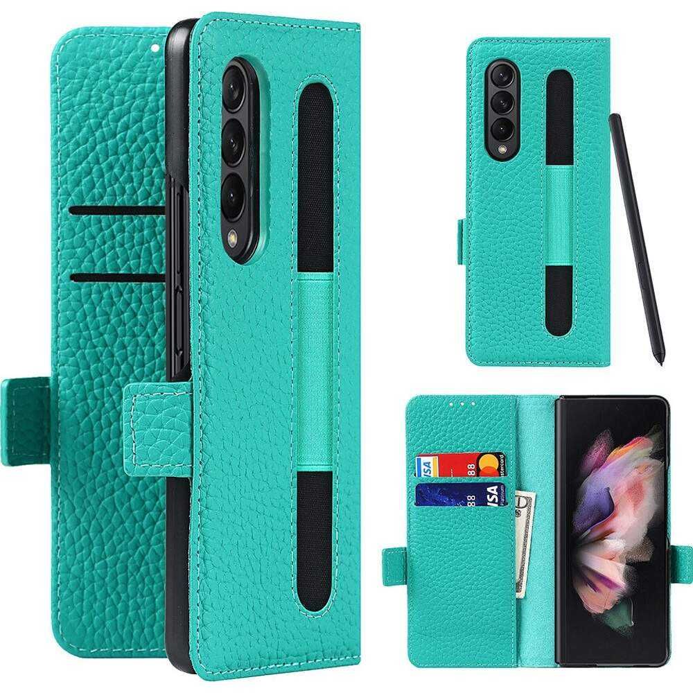 Huse premium flip carte+Folie SAMSUNG Galaxy Z Fold3 5G Fold 4 mod dif