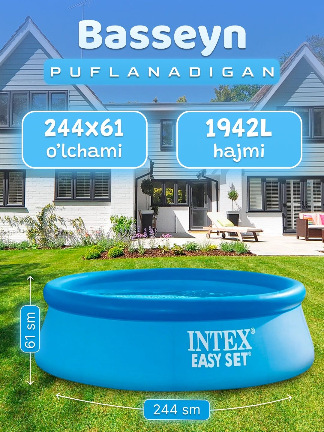 Intex basseyn kattalar va bolalar uchun