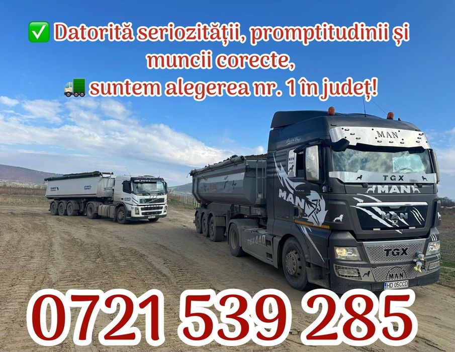 Nisip, sorturi, balast, zgura, pamant vegetal etc.