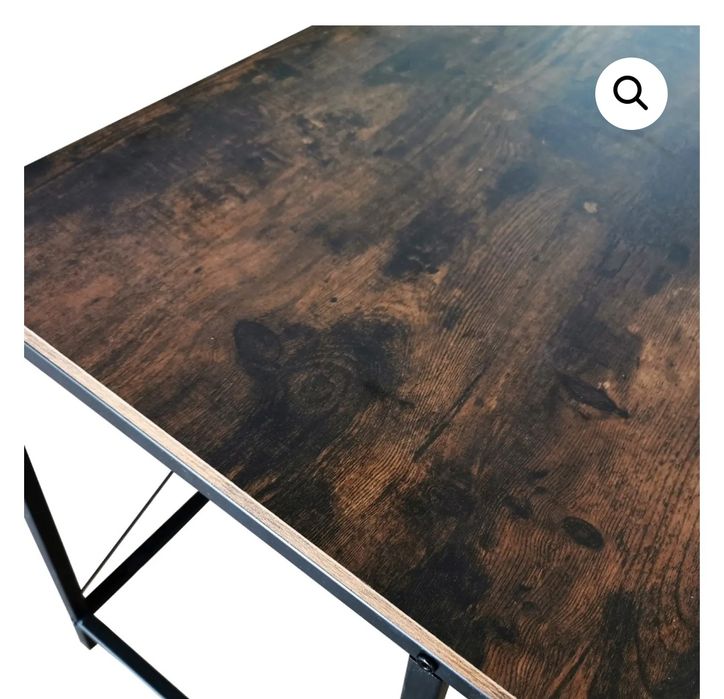 Бюро или маса за лаптоп - индустриална винтидж черен метал, кафяво дър