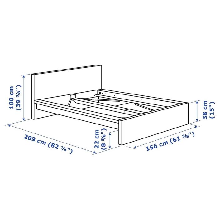 Pat Ikea 140x200 Malm cu tot cu somiera