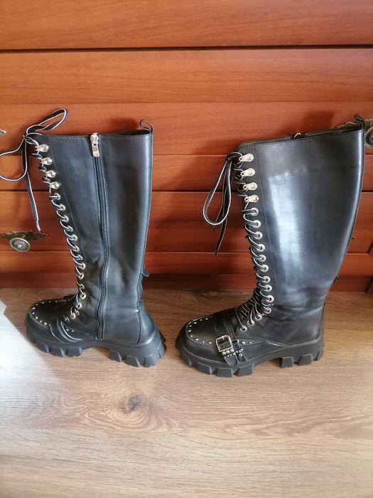 Зимние сапоги кожаные