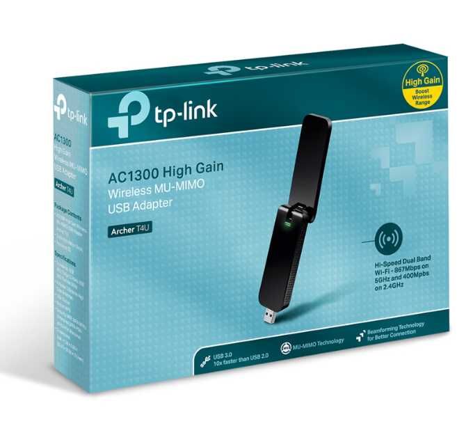 Двух диапазонный WiFi приёмник USB‑адаптер Adapter TP-Link Archer T4U